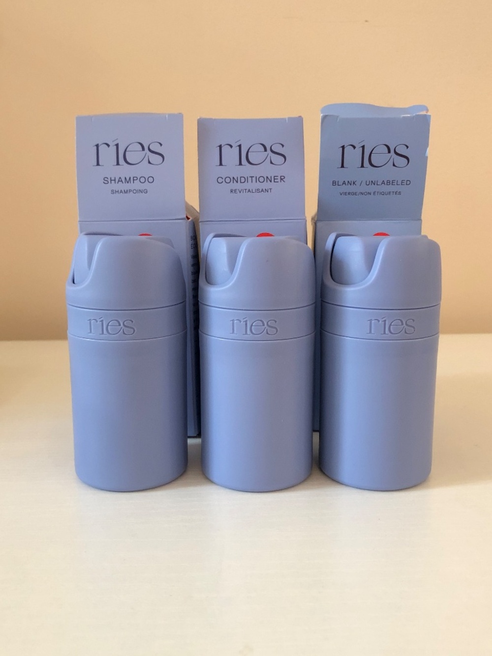 NWT RIES The Essential Refillable Travel Bottle 1.7oz 50ml 3-Pack Set BLUE - Picture 5 of 5